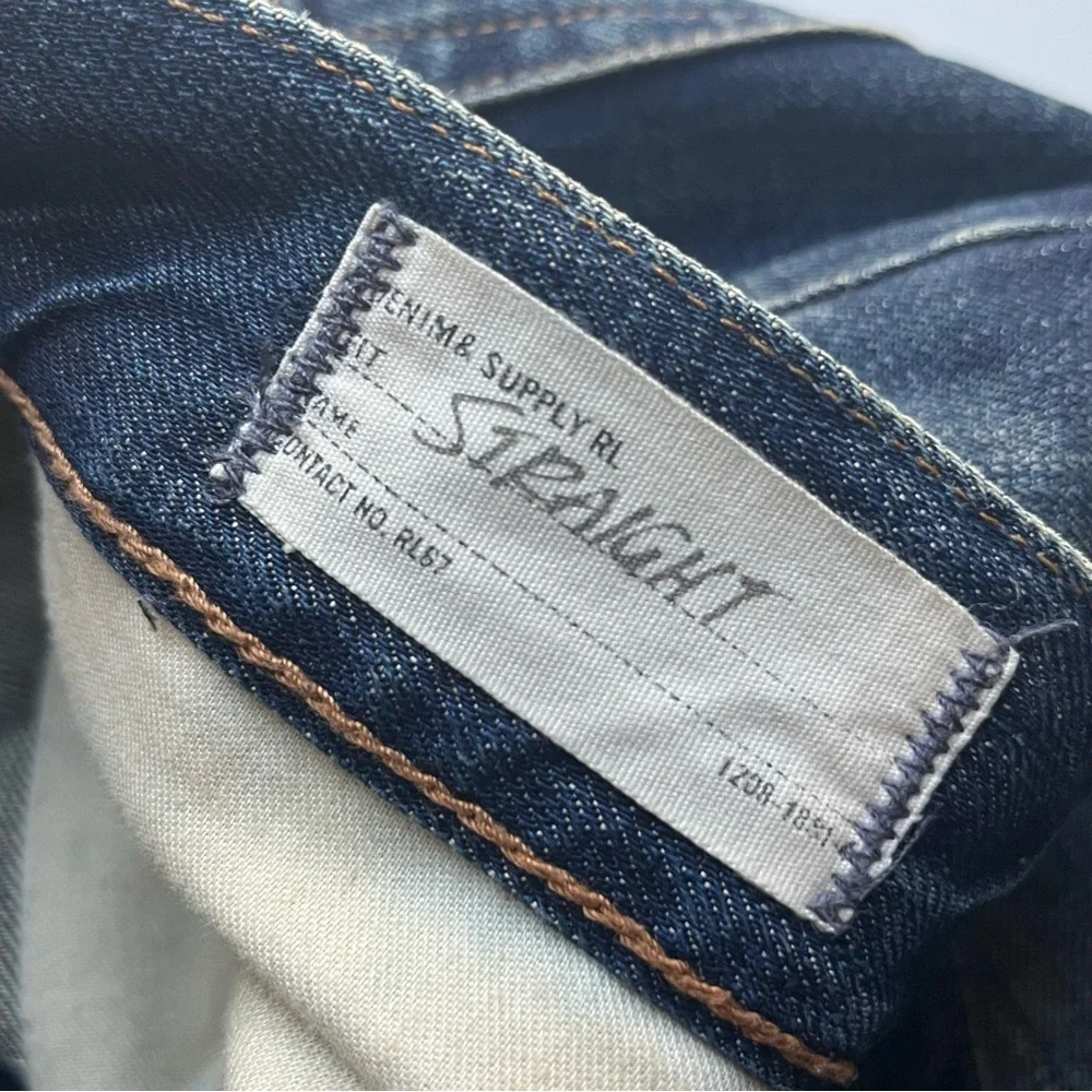 Denim Supply Ralph Lauren Straight Patina Blue Jeans Flag 36/32 Cowboy Western